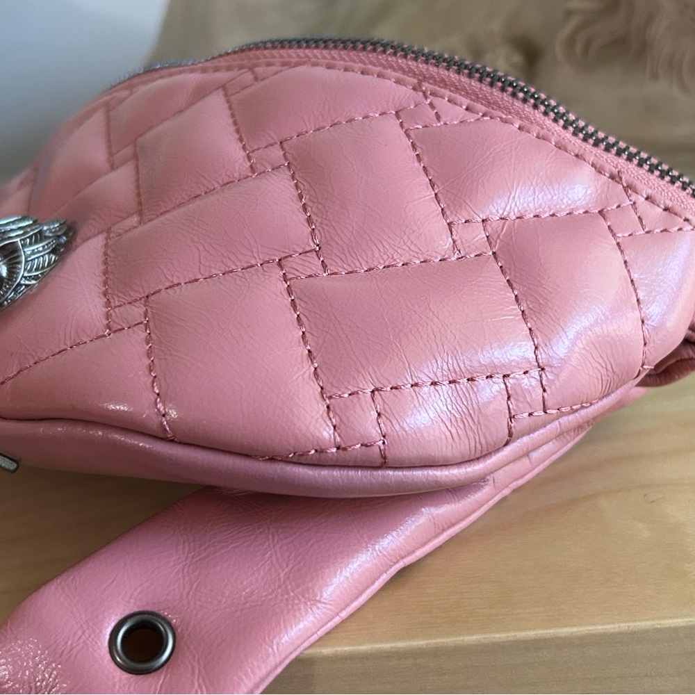 Kurt Geiger Kensington Pink Quilted Leather Belt Bag - Picture 9 of 10